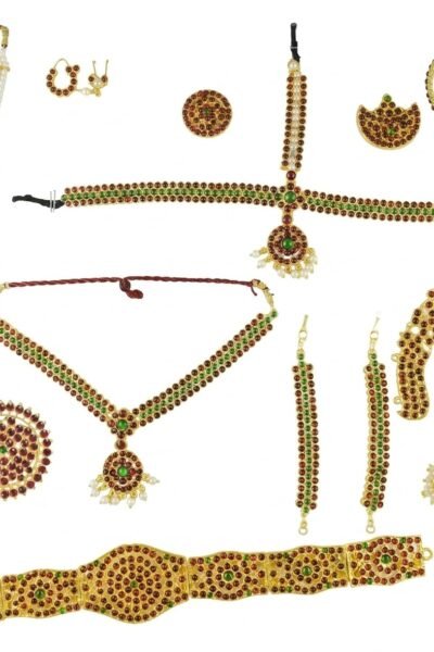 UG PRODUCTS Gold Copper Set Bharatanatyam Jewellery with All The 10 Separate Ornaments (S8BZ)