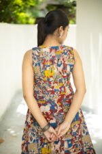 KK Block Print V-Neck Sleeveless Dress